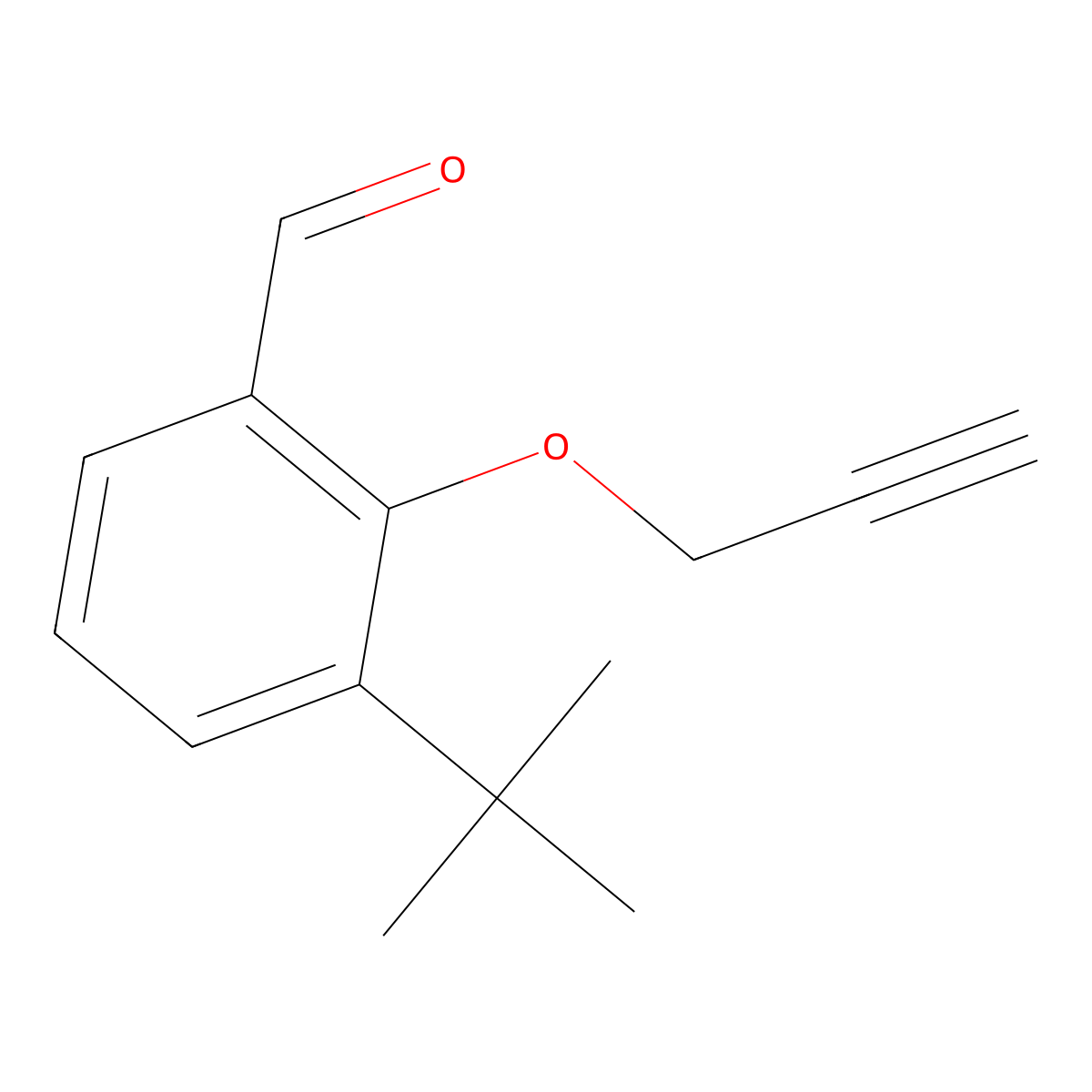 3-Tert-butyl-2-(prop-2-yn-1-yloxy)benzaldehyde molecular structure, CAS 1224712-79-1