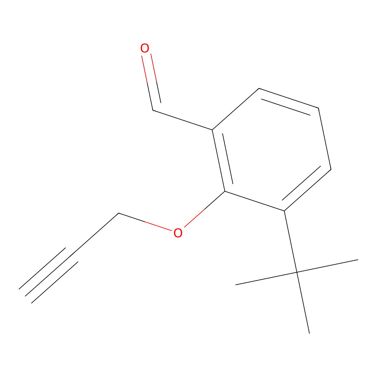 3-Tert-butyl-2-(prop-2-yn-1-yloxy)benzaldehyde molecular structure, CAS 1224712-79-1