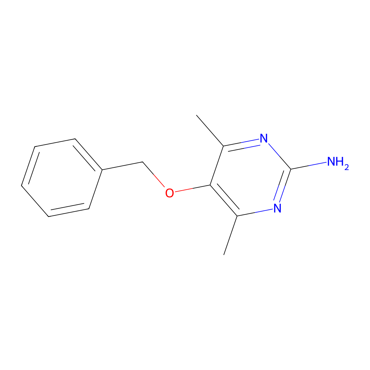 2-Amino-5-benzyloxy-4,6-dimethylpyrimidine molecular structure, CAS 1224713-57-8