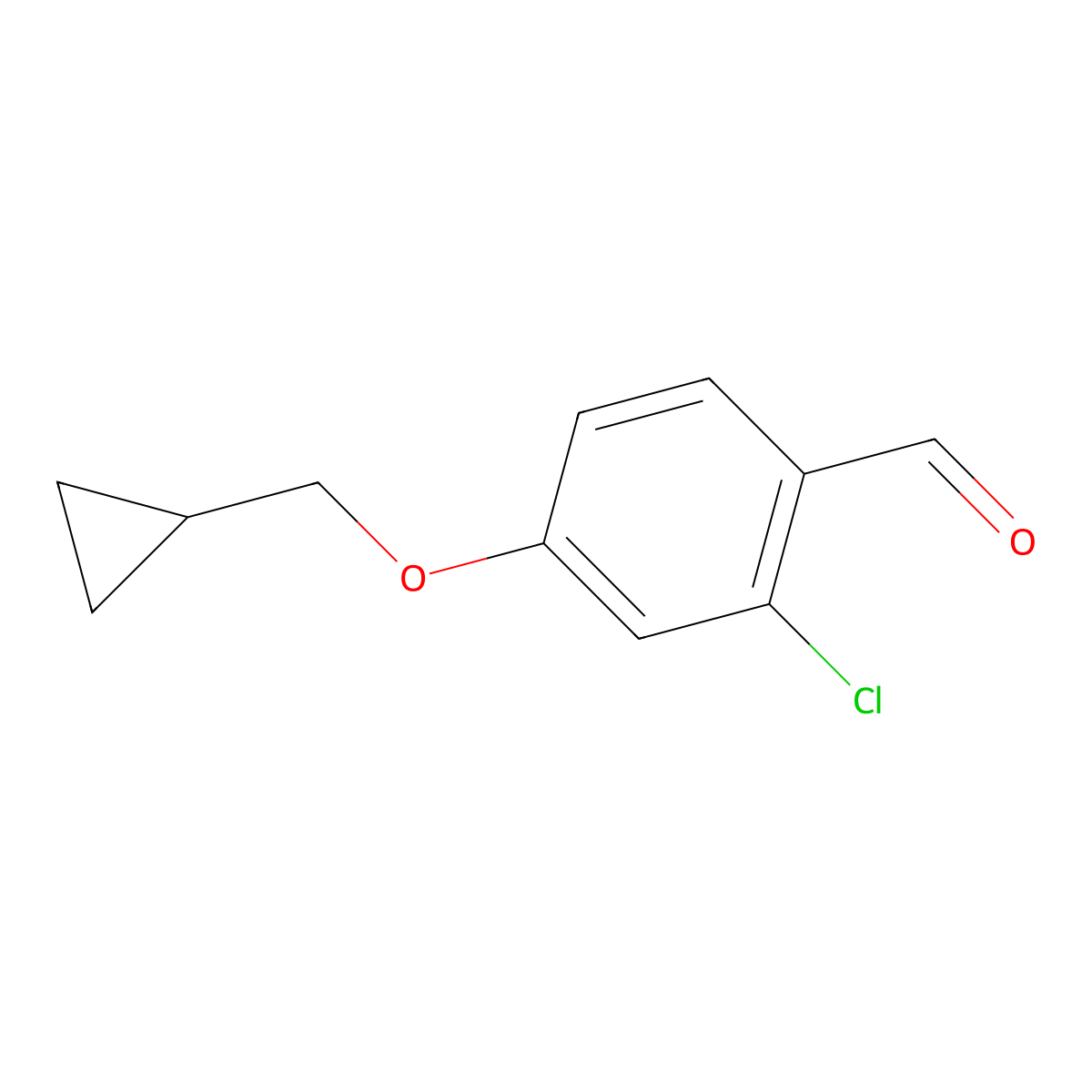 2-Chloro-4-(cyclopropylmethoxy)benzaldehyde molecular structure, CAS 1224719-00-9