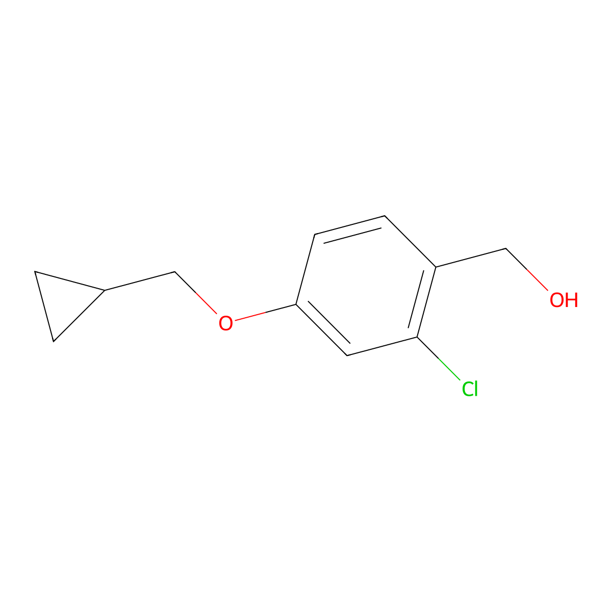(2-Chloro-4-cyclopropylmethoxy-phenyl)-methanol molecular structure, CAS 1224719-01-0
