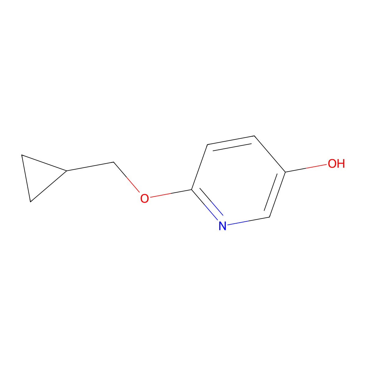 6-(Cyclopropylmethoxy)pyridin-3-ol molecular structure, CAS 1224719-40-7