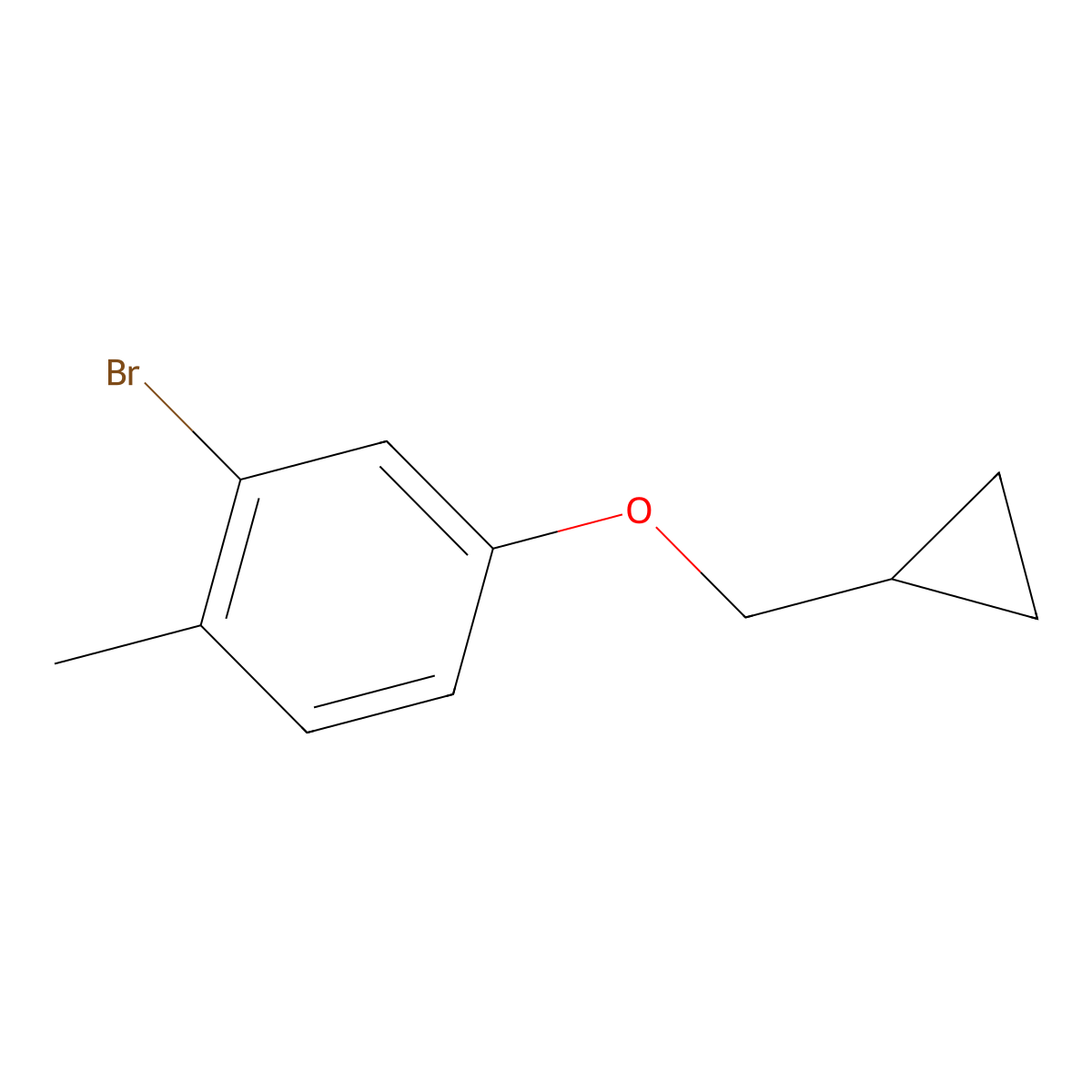 2-bromo-4-(cyclopropylmethoxy)-1-methylBenzene molecular structure, CAS 1224719-51-0