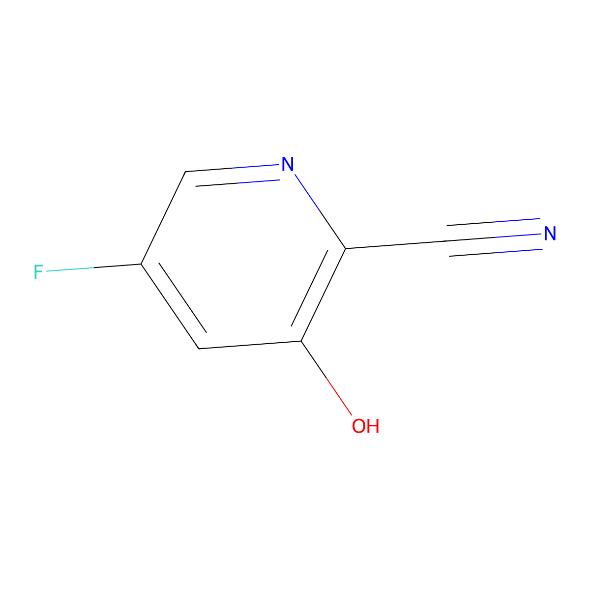 5-Fluoro-3-hydroxypicolinonitrile molecular structure, CAS 1224719-98-5