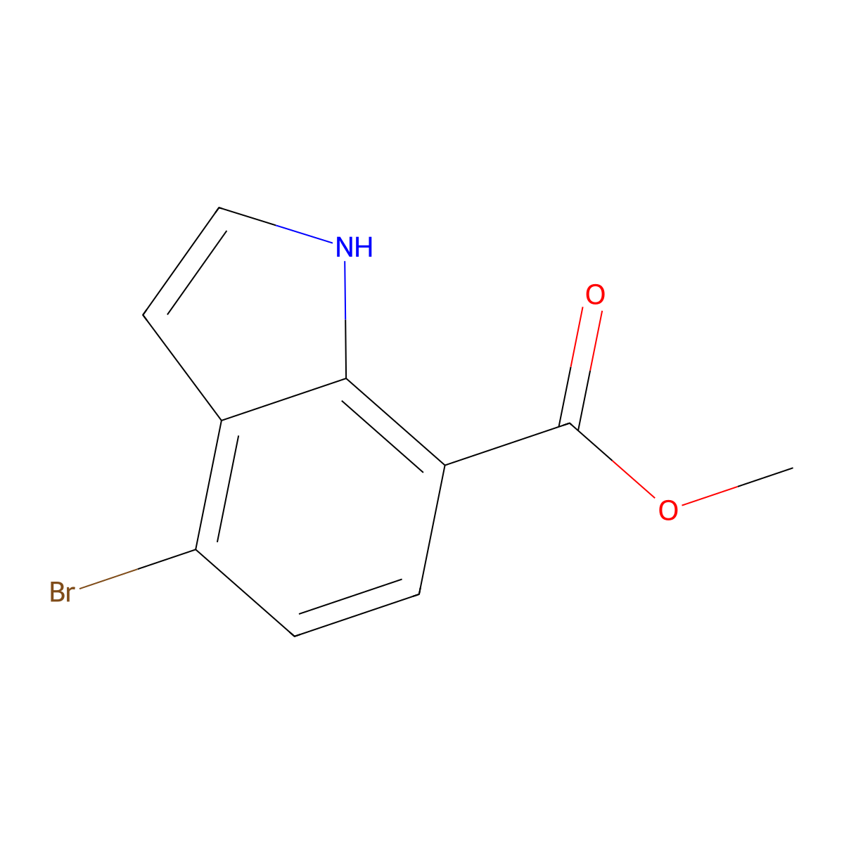 Methyl 4-bromo-1H-indole-7-carboxylate molecular structure, CAS 1224724-39-3