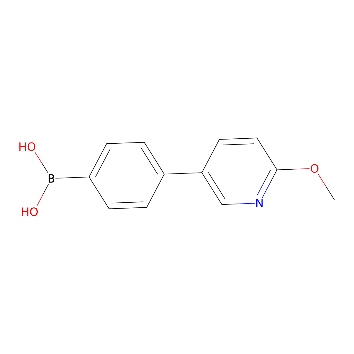 4-(6-Methoxypyridin-3-yl)phenylboronic acid molecular structure, CAS 1224724-40-6