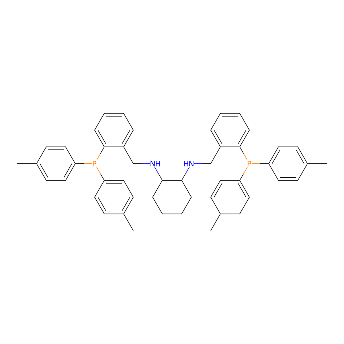 (1S,2S)-N1,N2-bis(2-(di-p-tolylphosphaneyl)benzyl)cyclohexane-1,2-diamine molecular structure, CAS 1224727-08-5