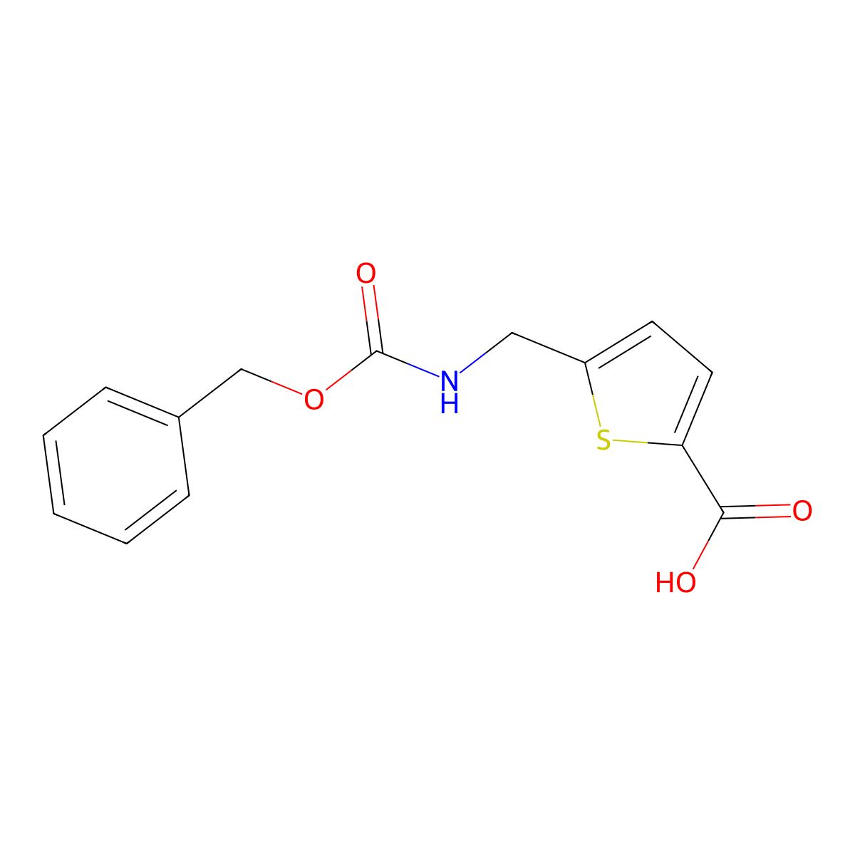 5-({[(Benzyloxy)carbonyl]amino}methyl)thiophene-2-carboxylic acid molecular structure, CAS 1224729-79-6
