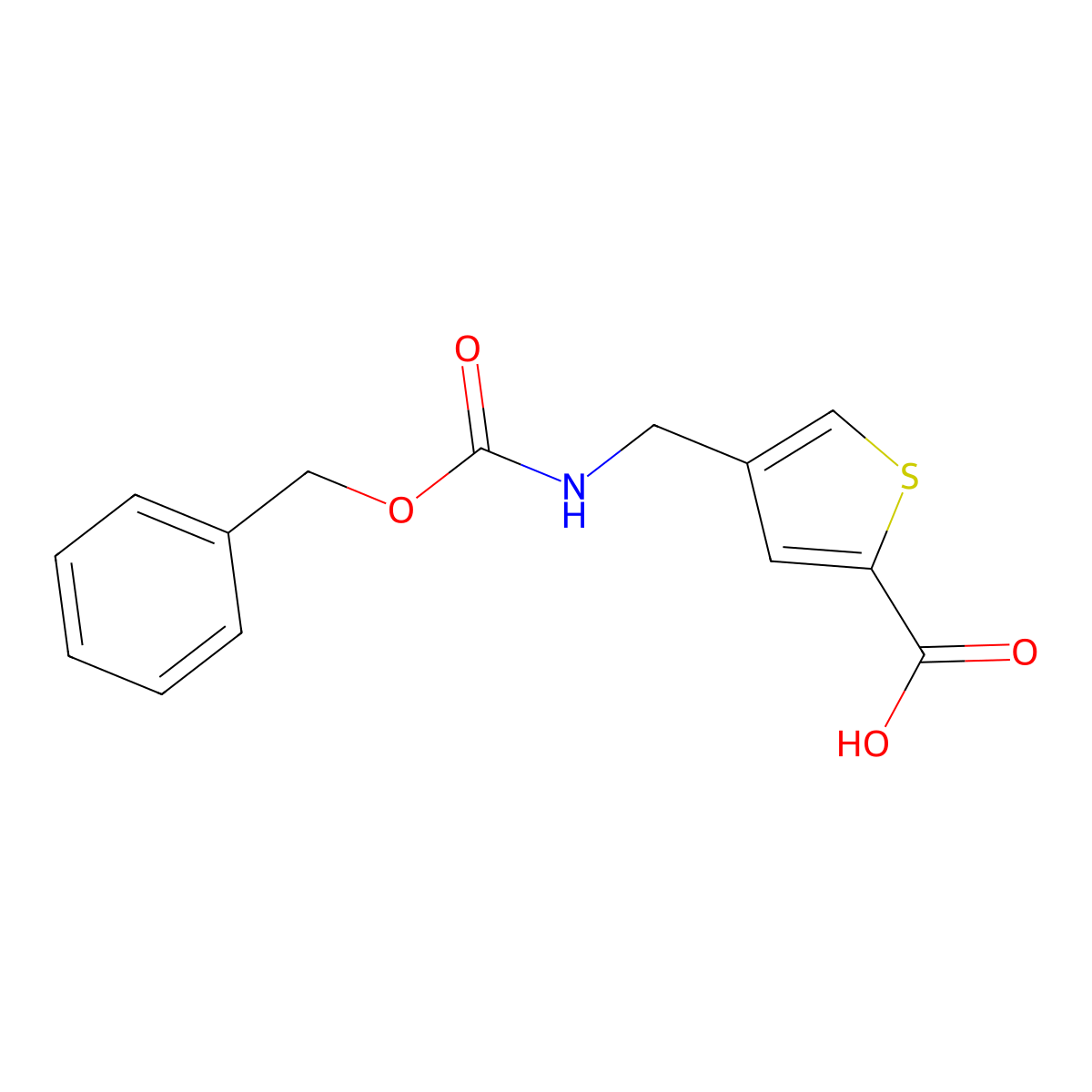 4-({[(Benzyloxy)carbonyl]amino}methyl)thiophene-2-carboxylic acid molecular structure, CAS 1224729-86-5