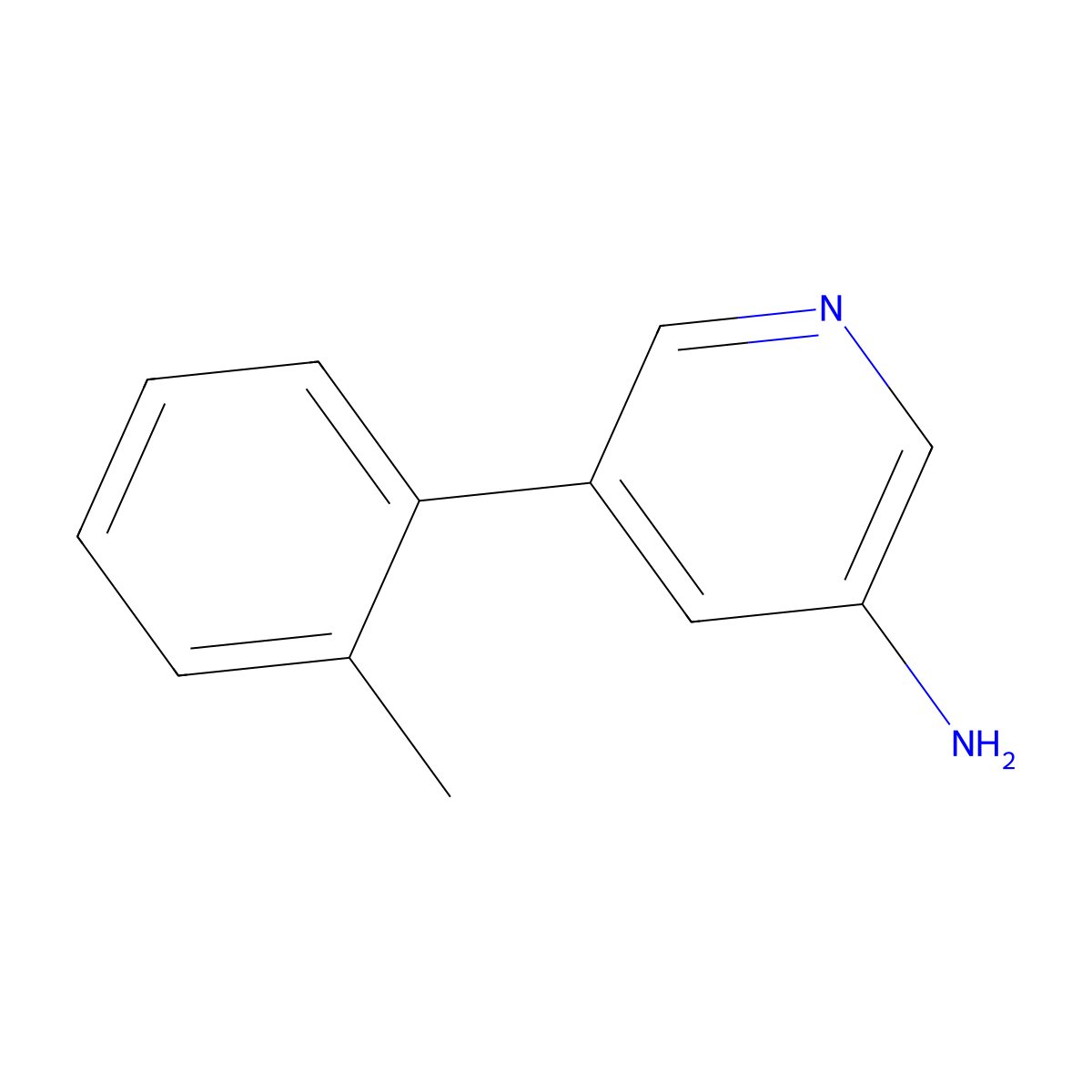 5-(o-Tolyl)pyridin-3-amine molecular structure, CAS 1224740-81-1