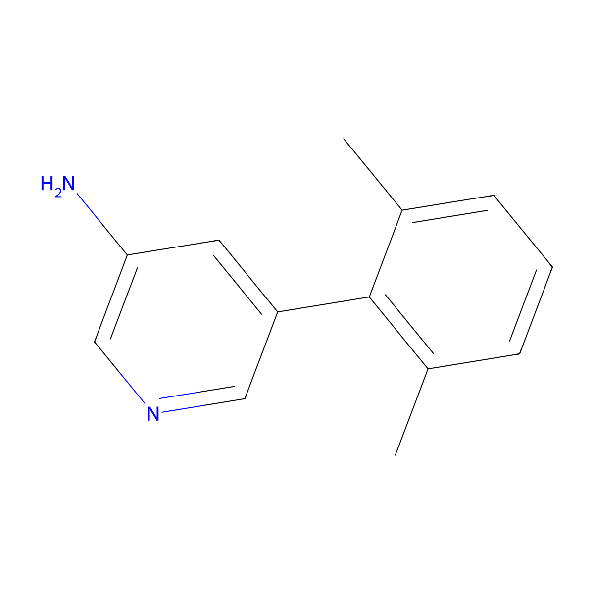 3-Pyridinamine, 5-(2,6-dimethylphenyl)- molecular structure, CAS 1224740-85-5
