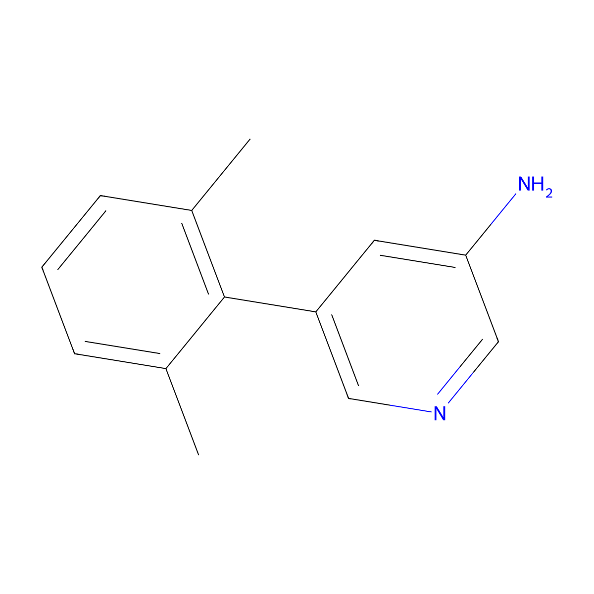 3-Pyridinamine, 5-(2,6-dimethylphenyl)- molecular structure, CAS 1224740-85-5