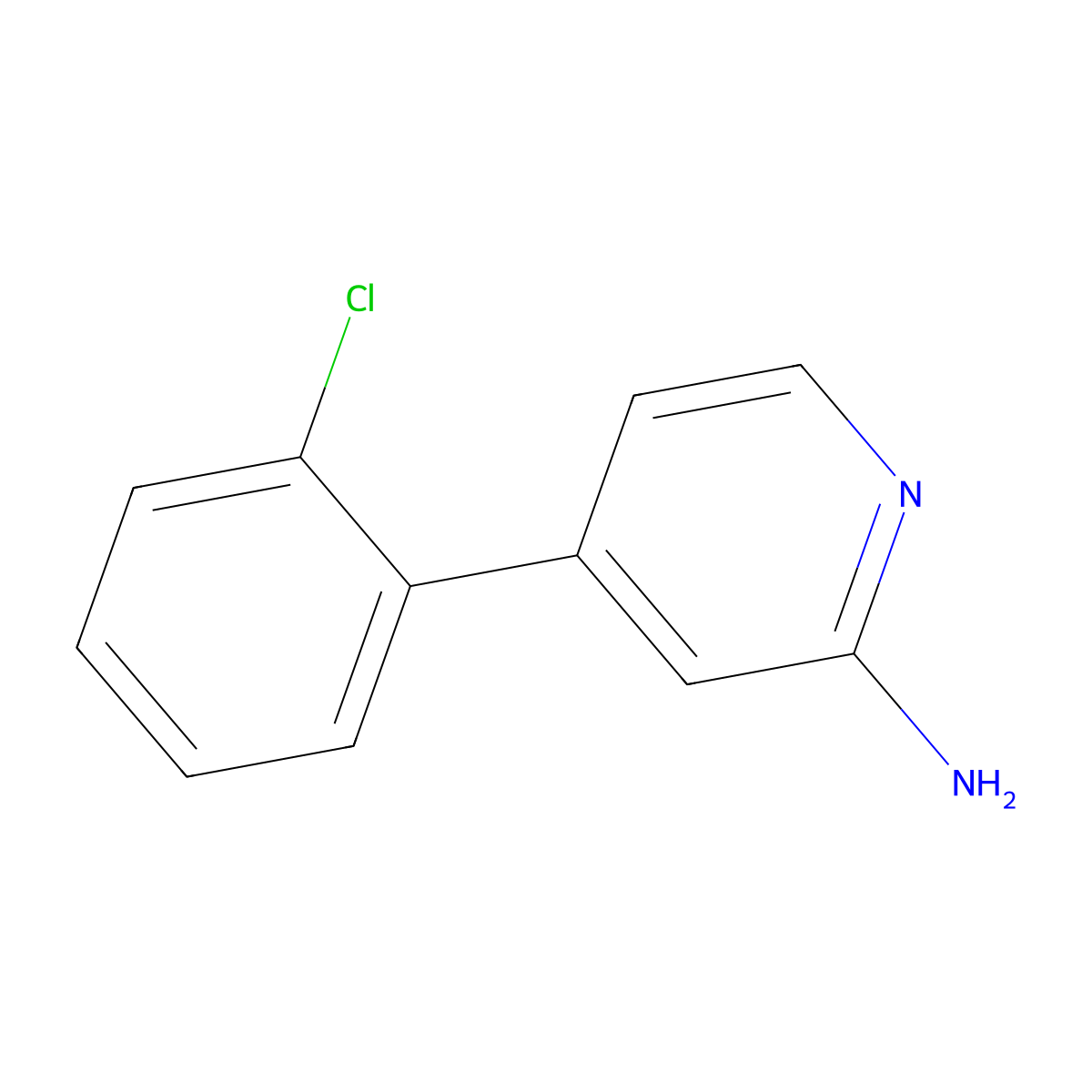 2-Amino-4-(2-chlorophenyl)pyridine molecular structure, CAS 1224740-88-8