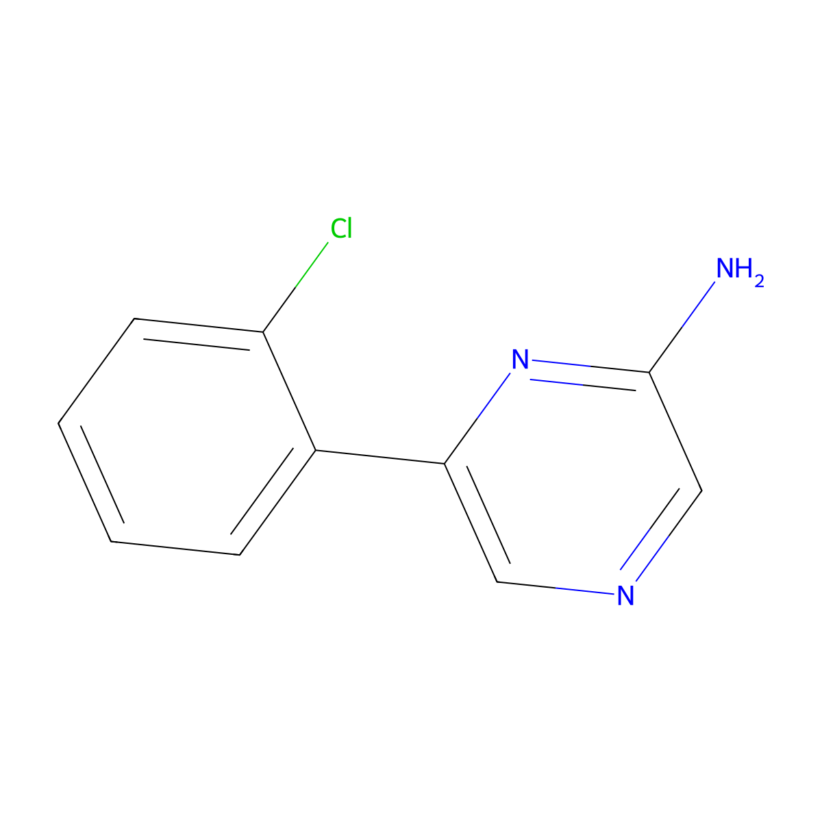 6-(2-Chlorophenyl)pyrazin-2-amine molecular structure, CAS 1224741-03-0