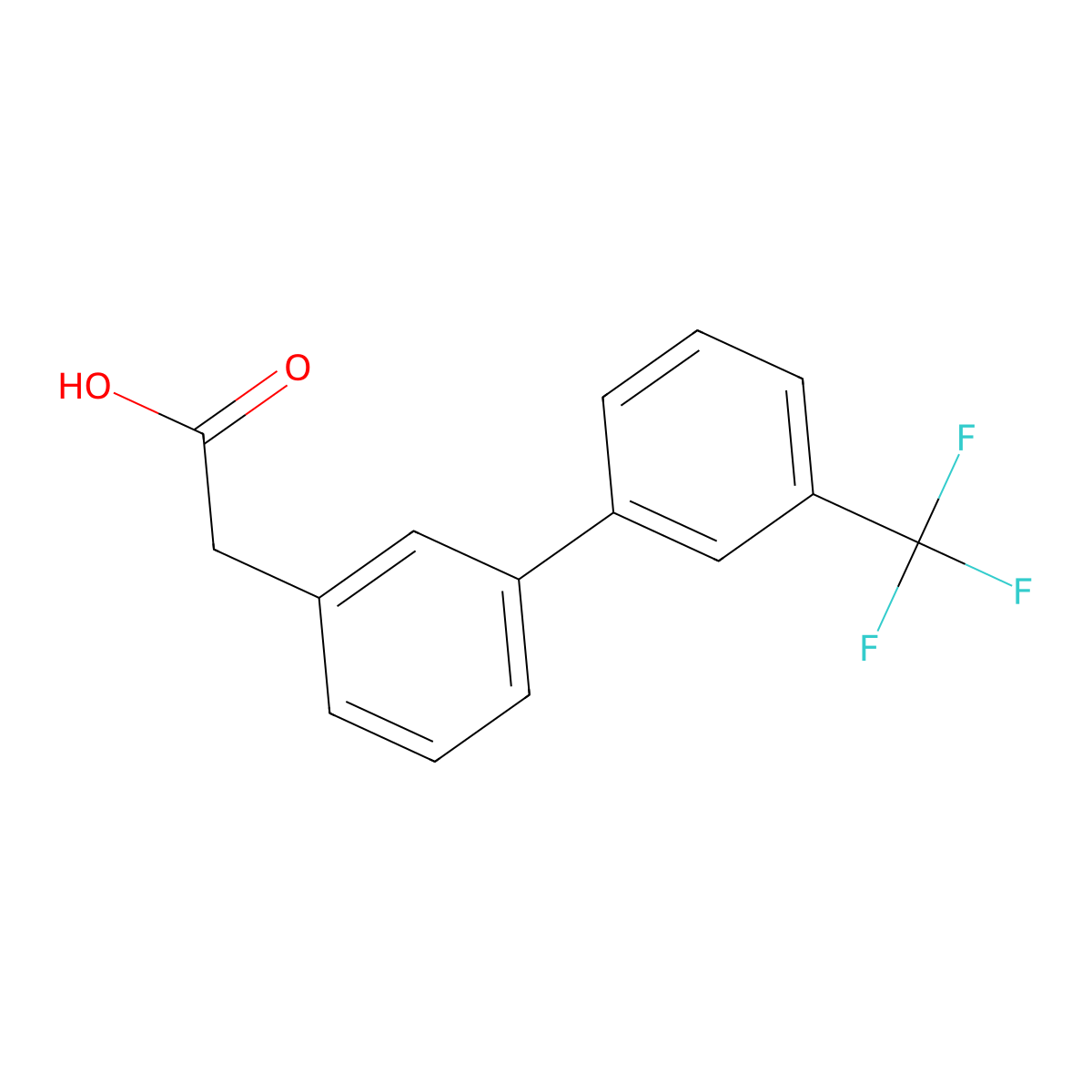 2-(3'-(Trifluoromethyl)-[1,1'-biphenyl]-3-yl)acetic acid molecular structure, CAS 1224742-15-7