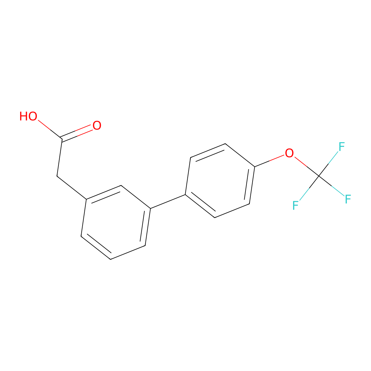 {3-[4-(Trifluoromethoxy)phenyl]phenyl}acetic acid molecular structure, CAS 1224742-16-8