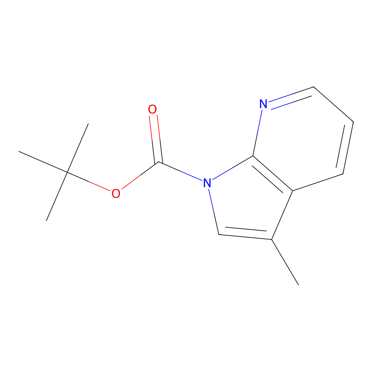 Tert-butyl 3-methylpyrrolo[2,3-b]pyridine-1-carboxylate molecular structure, CAS 1224743-11-6