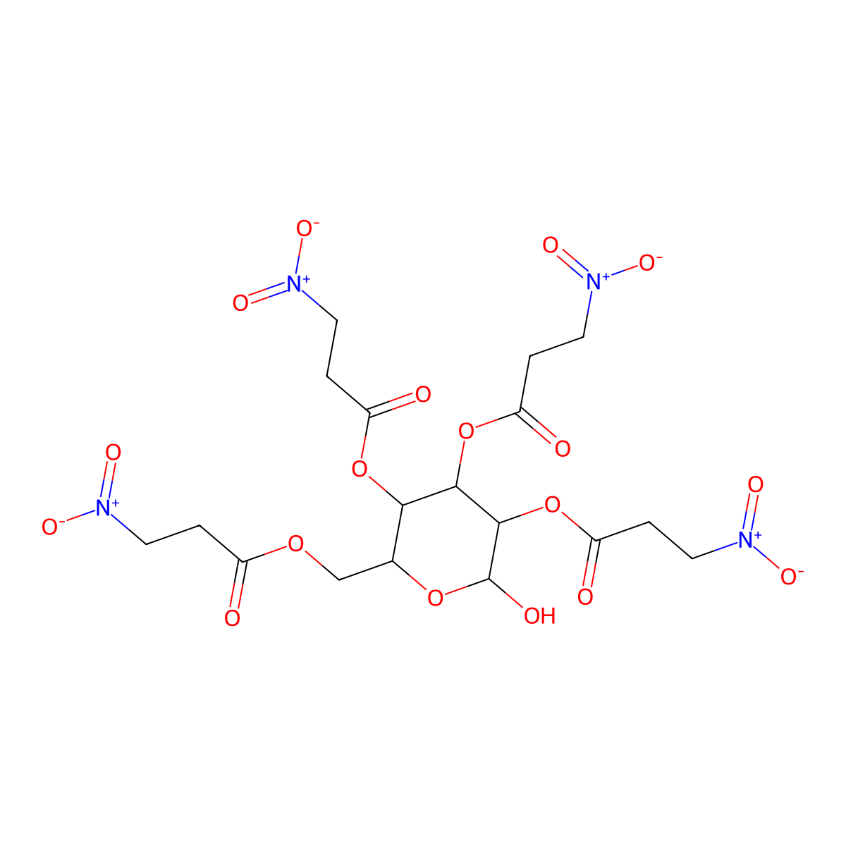 [(2R,3R,4S,5R,6S)-6-hydroxy-3,4,5-tris(3-nitropropanoyloxy)oxan-2-yl]methyl 3-nitropropanoate molecular structure, CAS 122475-42-7