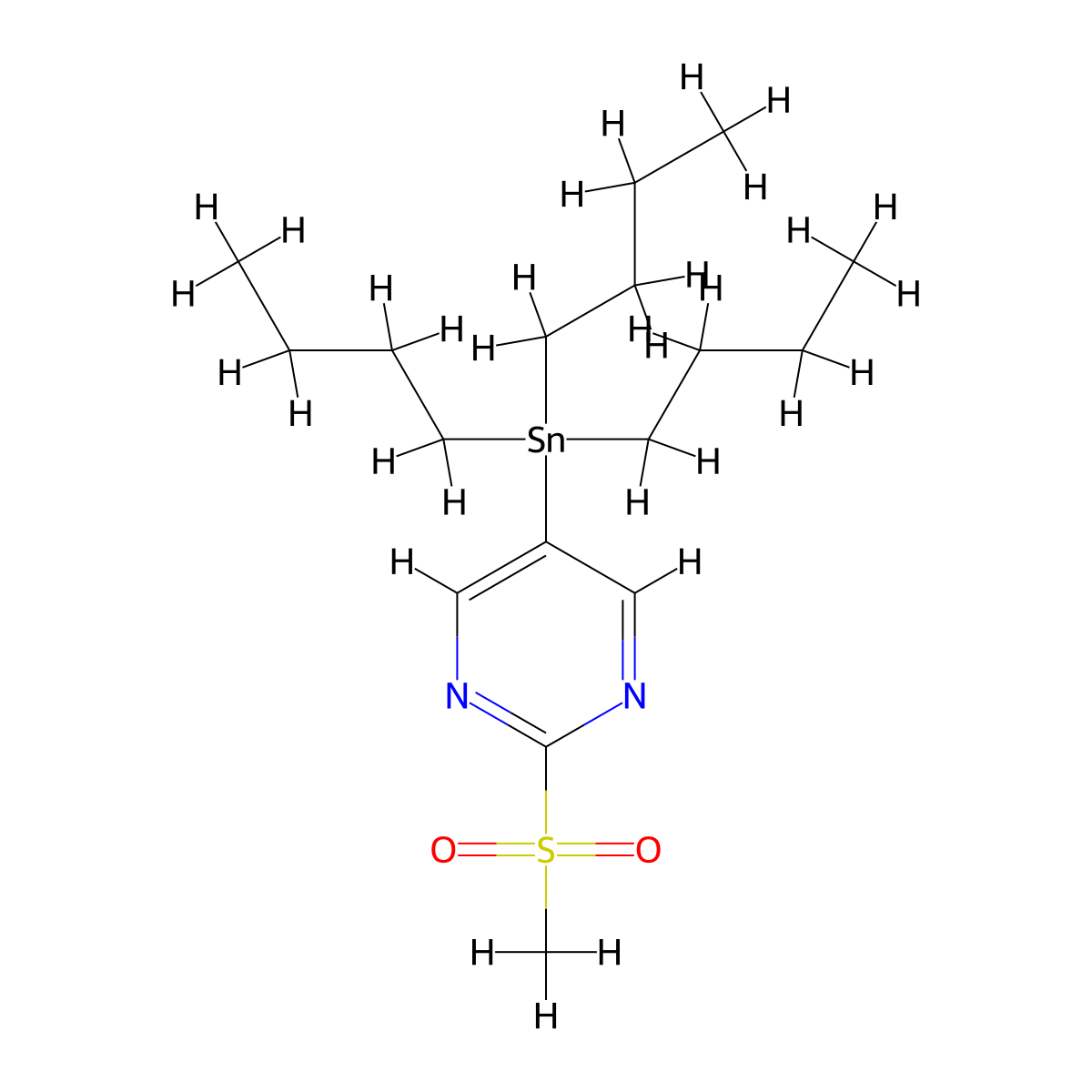2-(Methanesulfonyl)-5-(tributylstannyl)pyrimidine molecular structure, CAS 122476-85-1