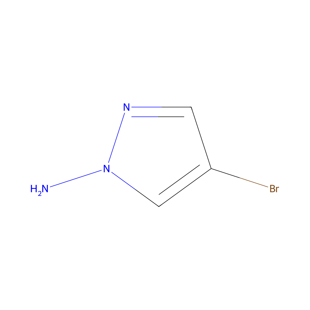 4-Bromo-1H-pyrazol-1-amine molecular structure, CAS 122481-11-2