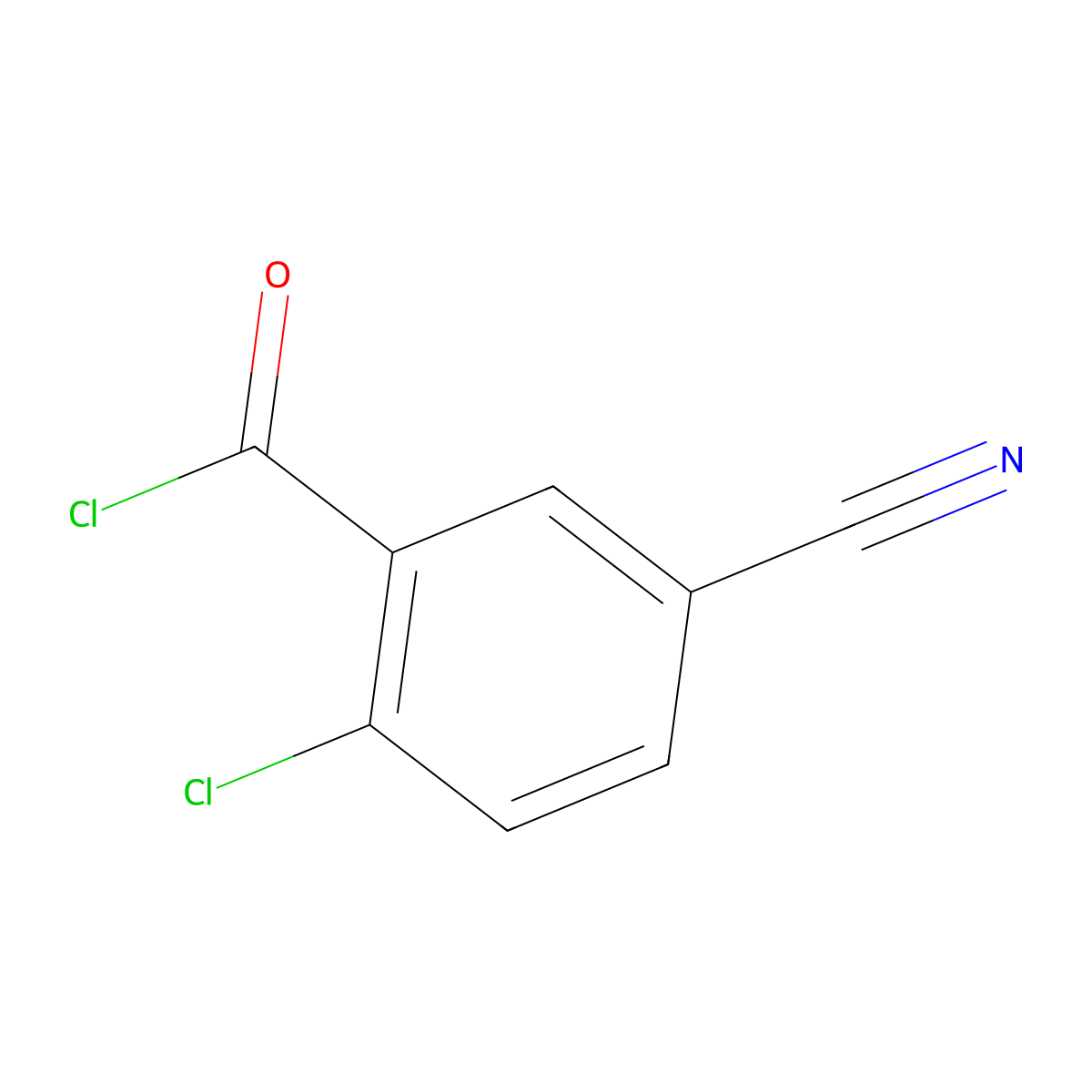 2-Chloro-5-cyanobenzoyl chloride molecular structure, CAS 122483-59-4