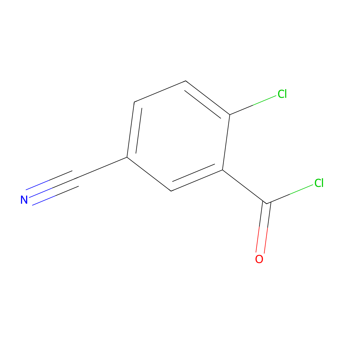 2-Chloro-5-cyanobenzoyl chloride molecular structure, CAS 122483-59-4