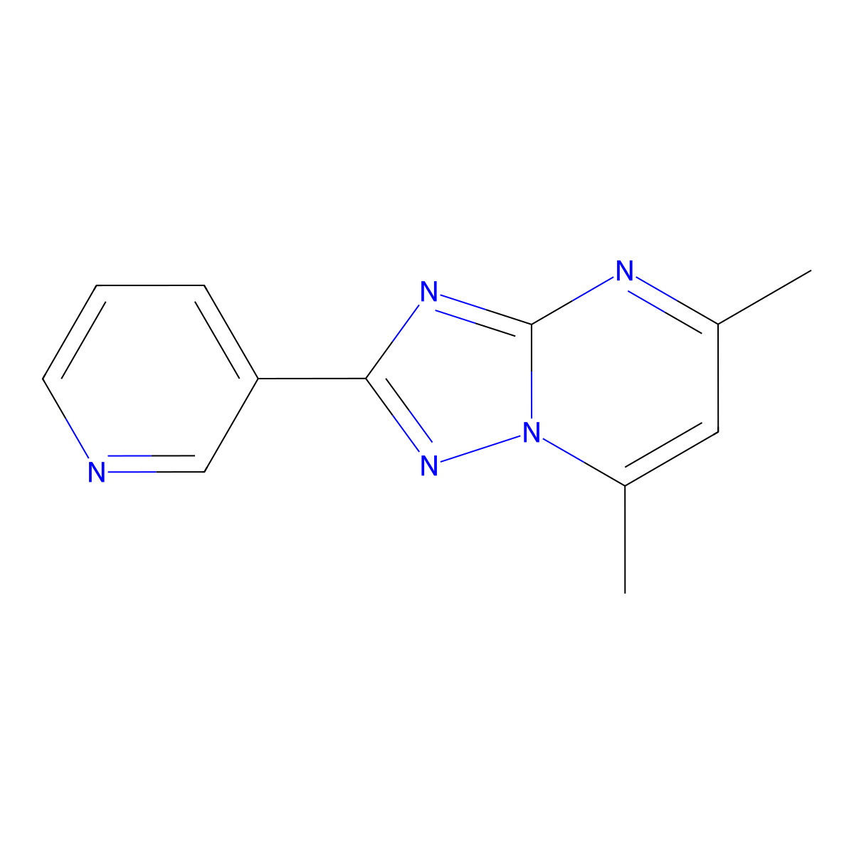 5,7-Dimethyl-2-(pyridin-3-yl)[1,2,4]triazolo[1,5-a]pyrimidine molecular structure, CAS 122484-37-1