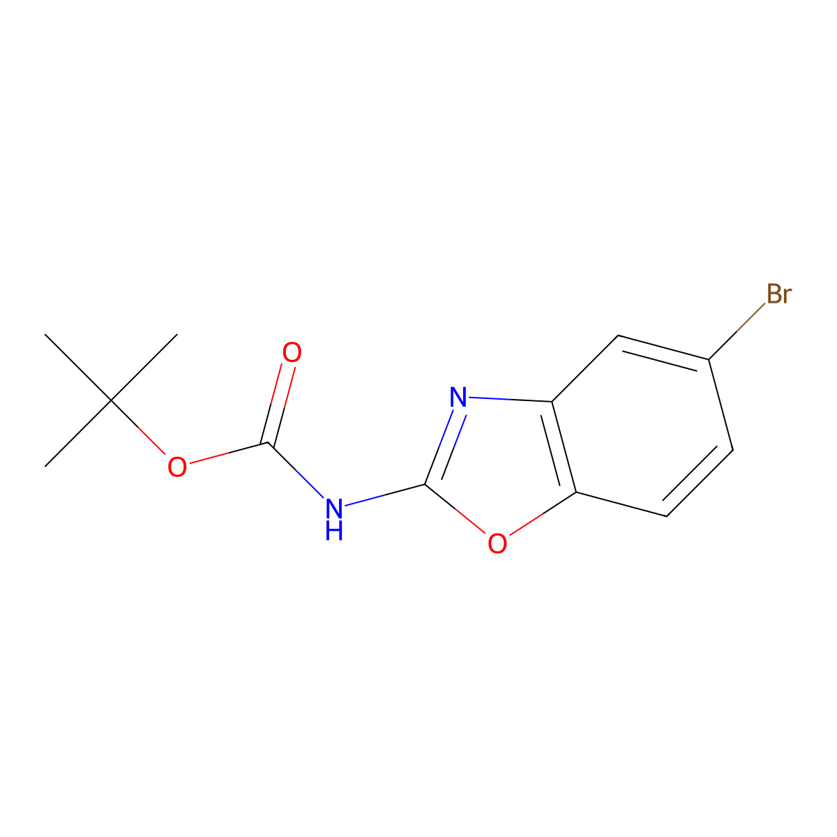 Tert-butyl 5-bromobenzo[d]oxazol-2-ylcarbamate molecular structure, CAS 1224844-71-6