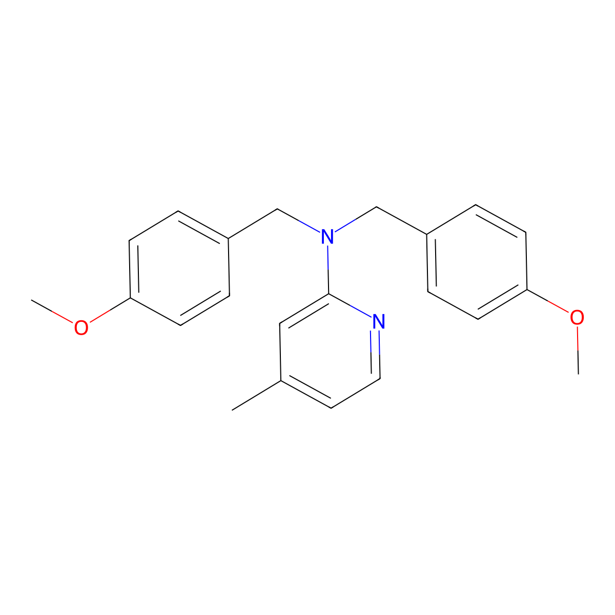 N,N-bis(4-methoxybenzyl)-4-methylpyridin-2-amine molecular structure, CAS 1224848-81-0