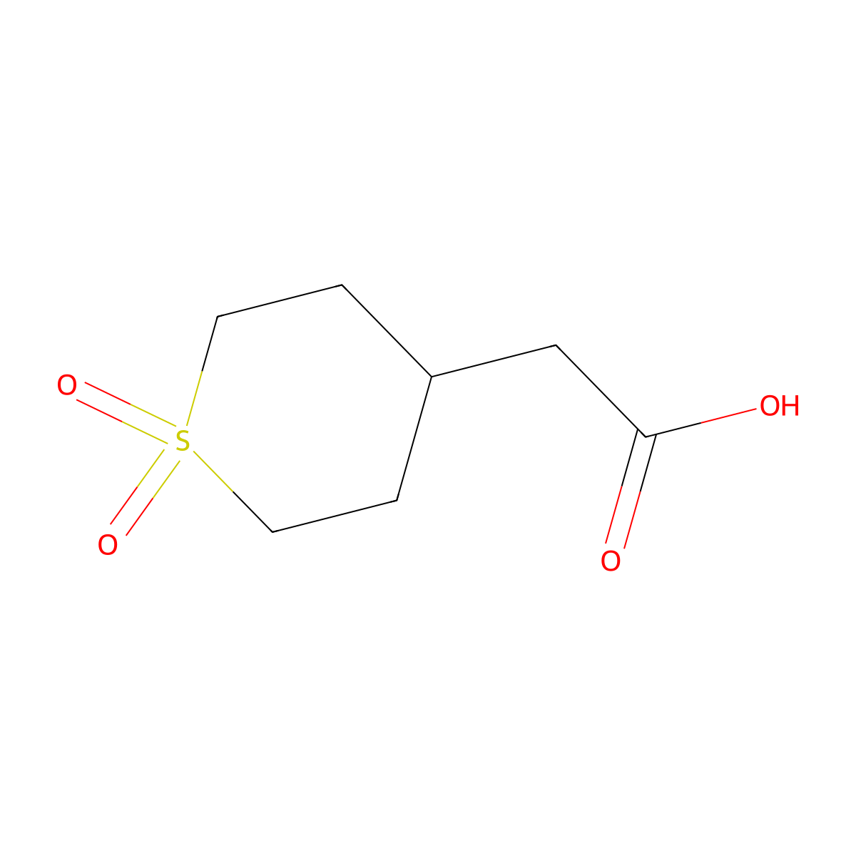 2-(1,1-Dioxo-1lambda6-thian-4-yl)acetic acid molecular structure, CAS 1224869-02-6