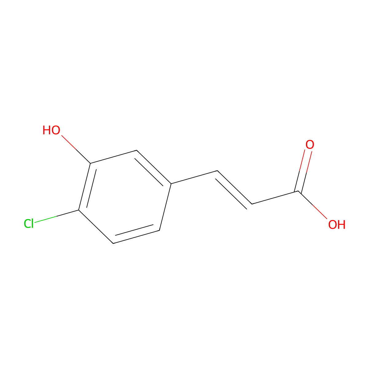 (E)-3-(4-Chloro-3-hydroxyphenyl)acrylic acid molecular structure, CAS 1224873-11-3