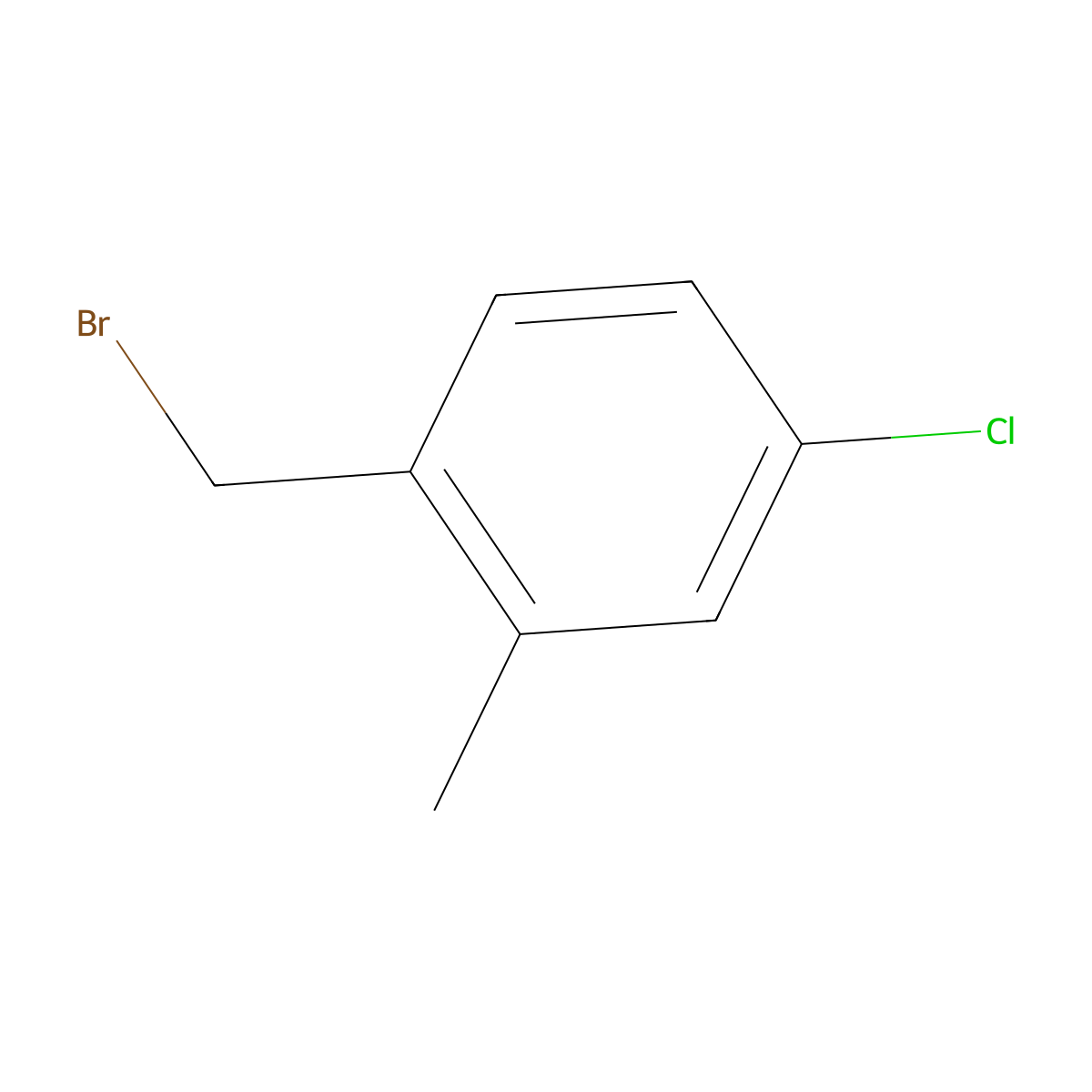 1-(Bromomethyl)-4-chloro-2-methylbenzene molecular structure, CAS 122488-73-7