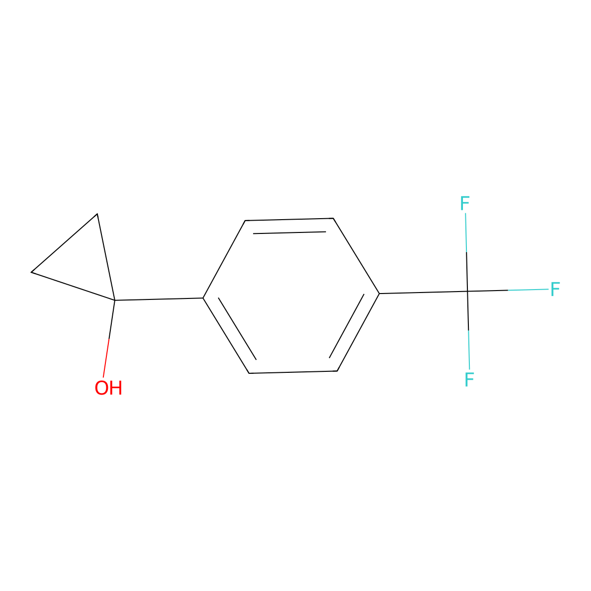 1-[4-(Trifluoromethyl)phenyl]cyclopropan-1-ol molecular structure, CAS 1224883-68-4