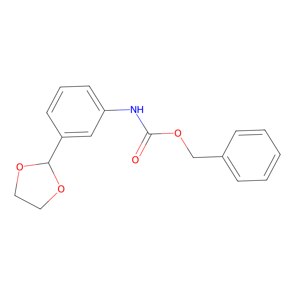 benzyl N-[3-(1,3-dioxolan-2-yl)phenyl]carbamate molecular structure, CAS 1224886-45-6