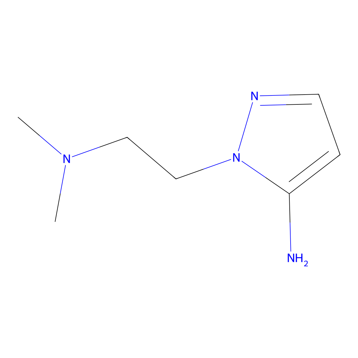 1-[2-(dimethylamino)ethyl]-1H-pyrazol-5-amine molecular structure, CAS 1224888-23-6