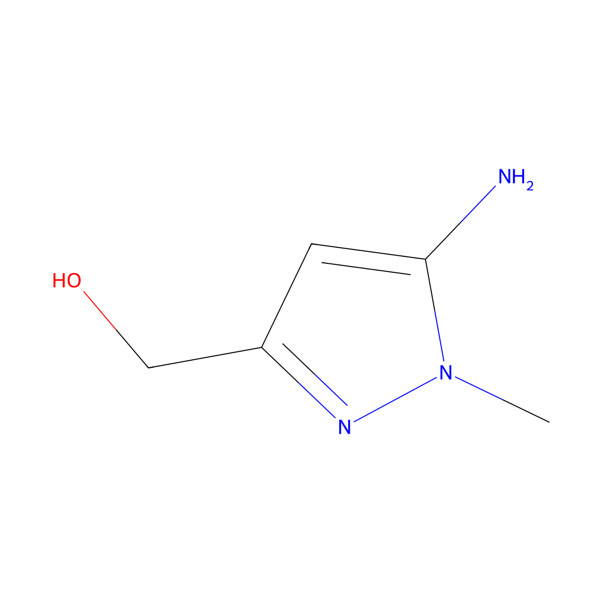 (5-amino-1-methyl-1H-pyrazol-3-yl)methanol molecular structure, CAS 1224888-30-5