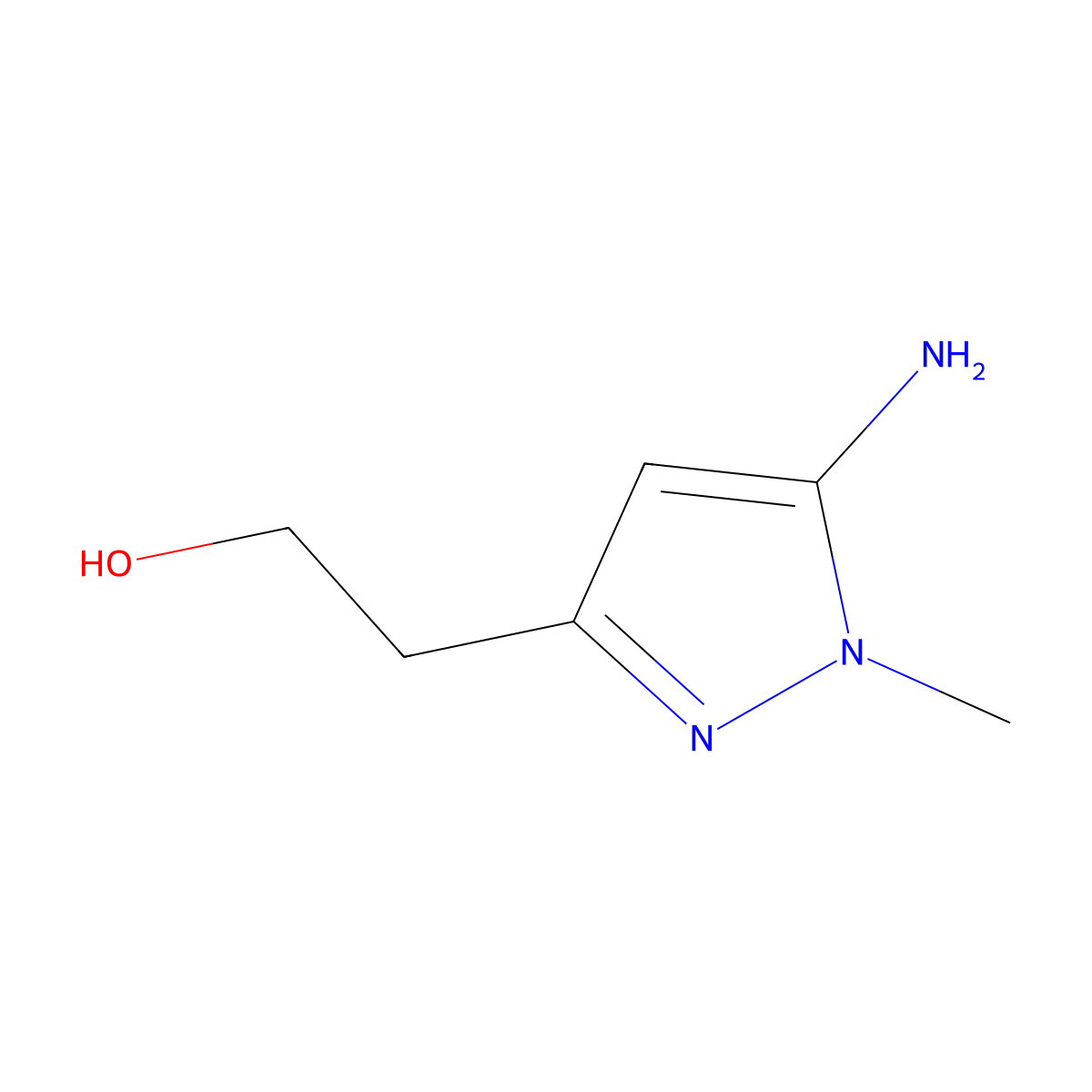 5-Amino-1-methyl-1H-pyrazole-3-ethanol molecular structure, CAS 1224888-33-8
