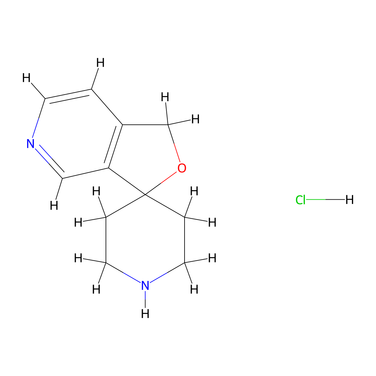 1H-Spiro[furo[3,4-c]pyridine-3,4'-piperidine] hydrochloride molecular structure, CAS 1224895-26-4