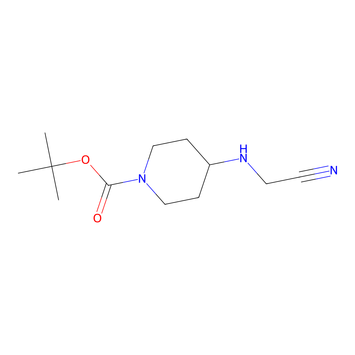 tert-Butyl 4-((cyanomethyl)amino)piperidine-1-carboxylate molecular structure, CAS 1224923-48-1