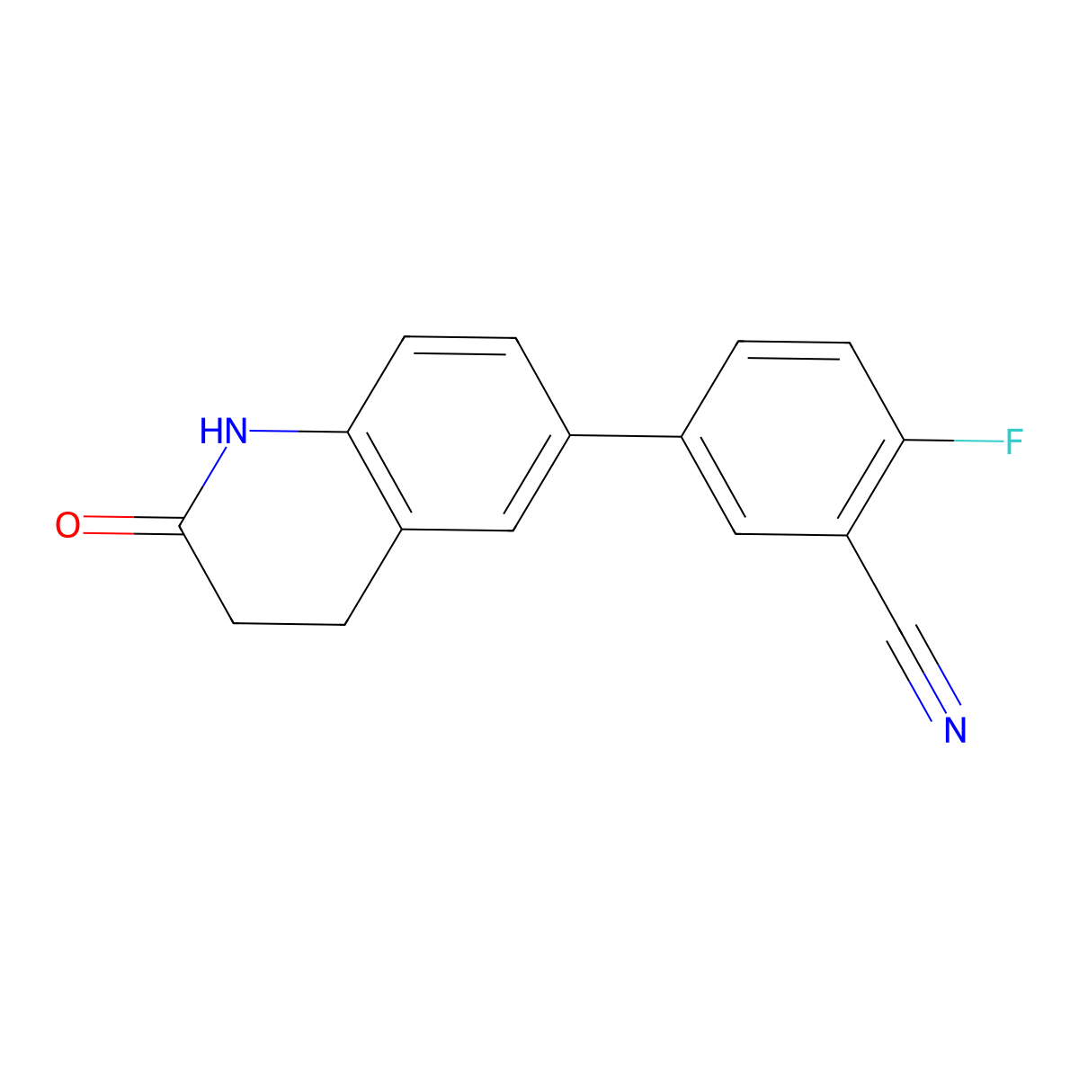 2-Fluoro-5-(2-oxo-1,2,3,4-tetrahydroquinolin-6-yl)benzonitrile molecular structure, CAS 1224927-22-3
