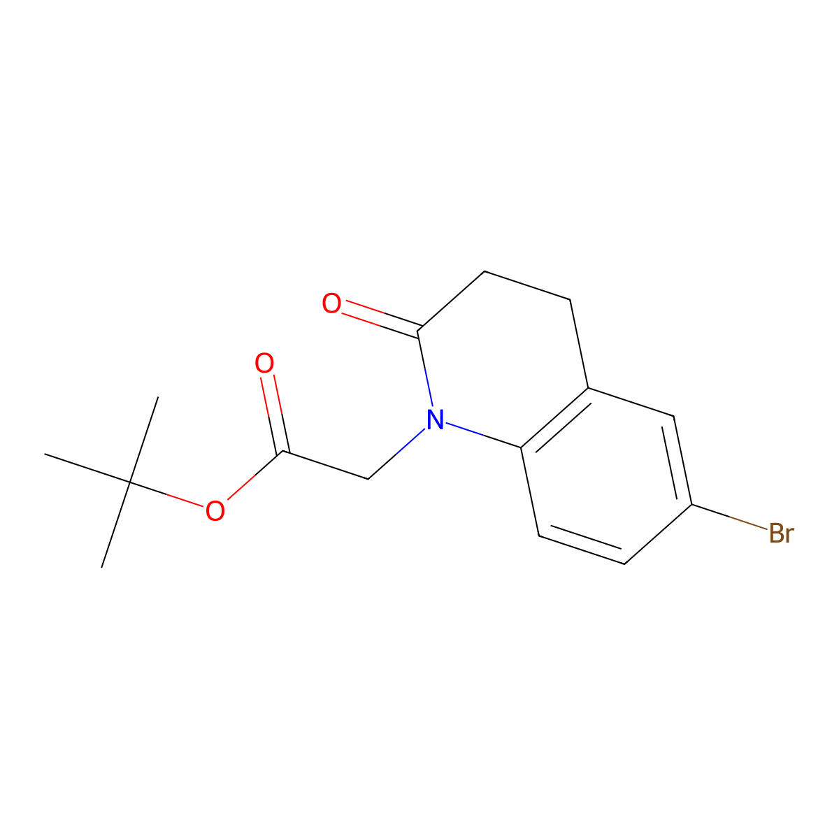 tert-butyl 2-(6-bromo-2-oxo-3,4-dihydroquinolin-1(2H)-yl)acetate molecular structure, CAS 1224927-63-2