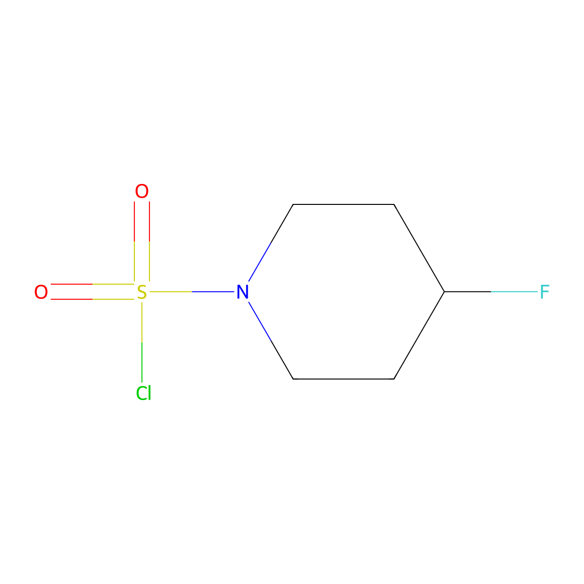 4-Fluoropiperidine-1-sulfonyl chloride molecular structure, CAS 1224929-82-1