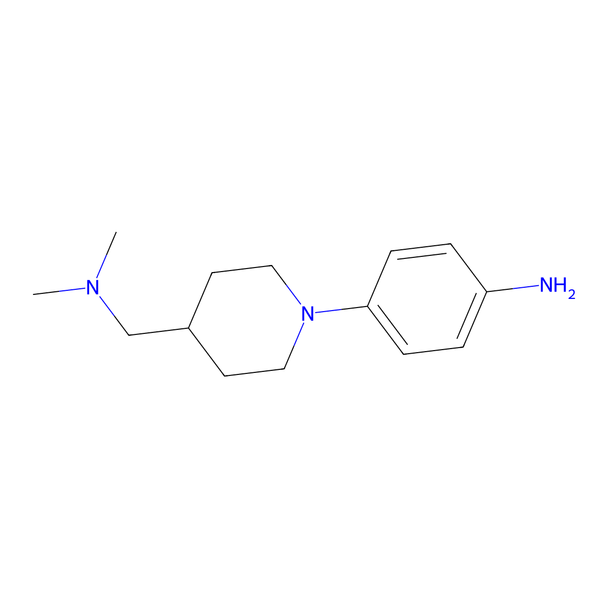 4-{4-[(Dimethylamino)methyl]piperidin-1-yl}aniline molecular structure, CAS 1224932-55-1