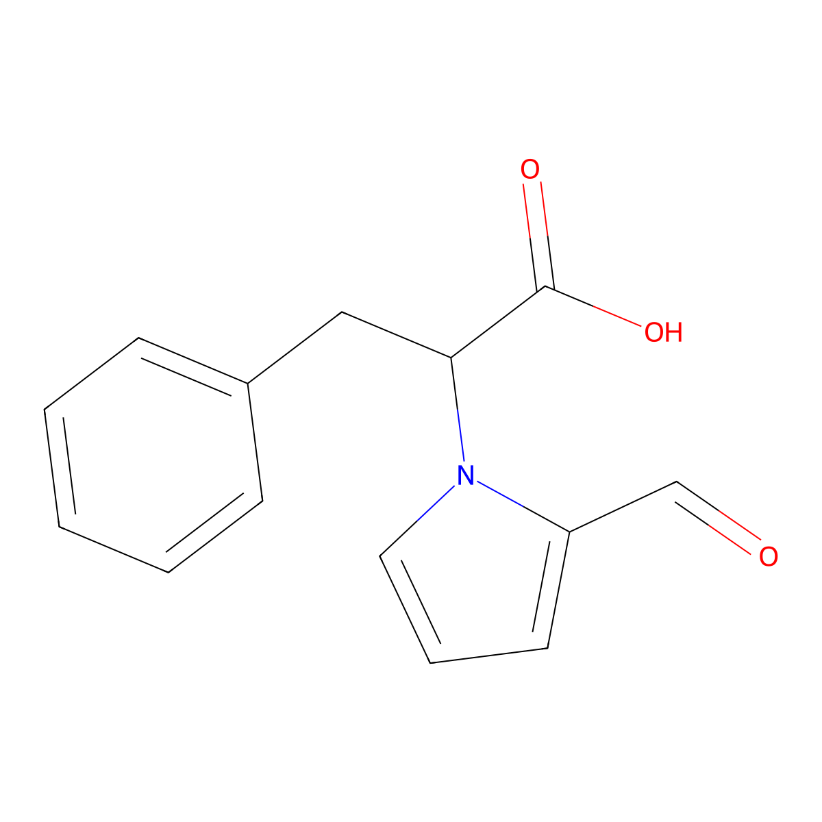 2-(2-formyl-1H-pyrrol-1-yl)-3-phenylpropanoic acid molecular structure, CAS 1224935-45-8