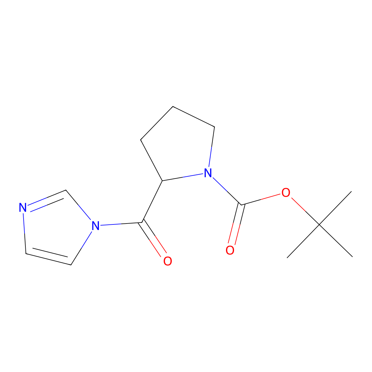tert-butyl 2-(1H-imidazol-1-ylcarbonyl)pyrrolidine-1-carboxylate molecular structure, CAS 1224936-67-7