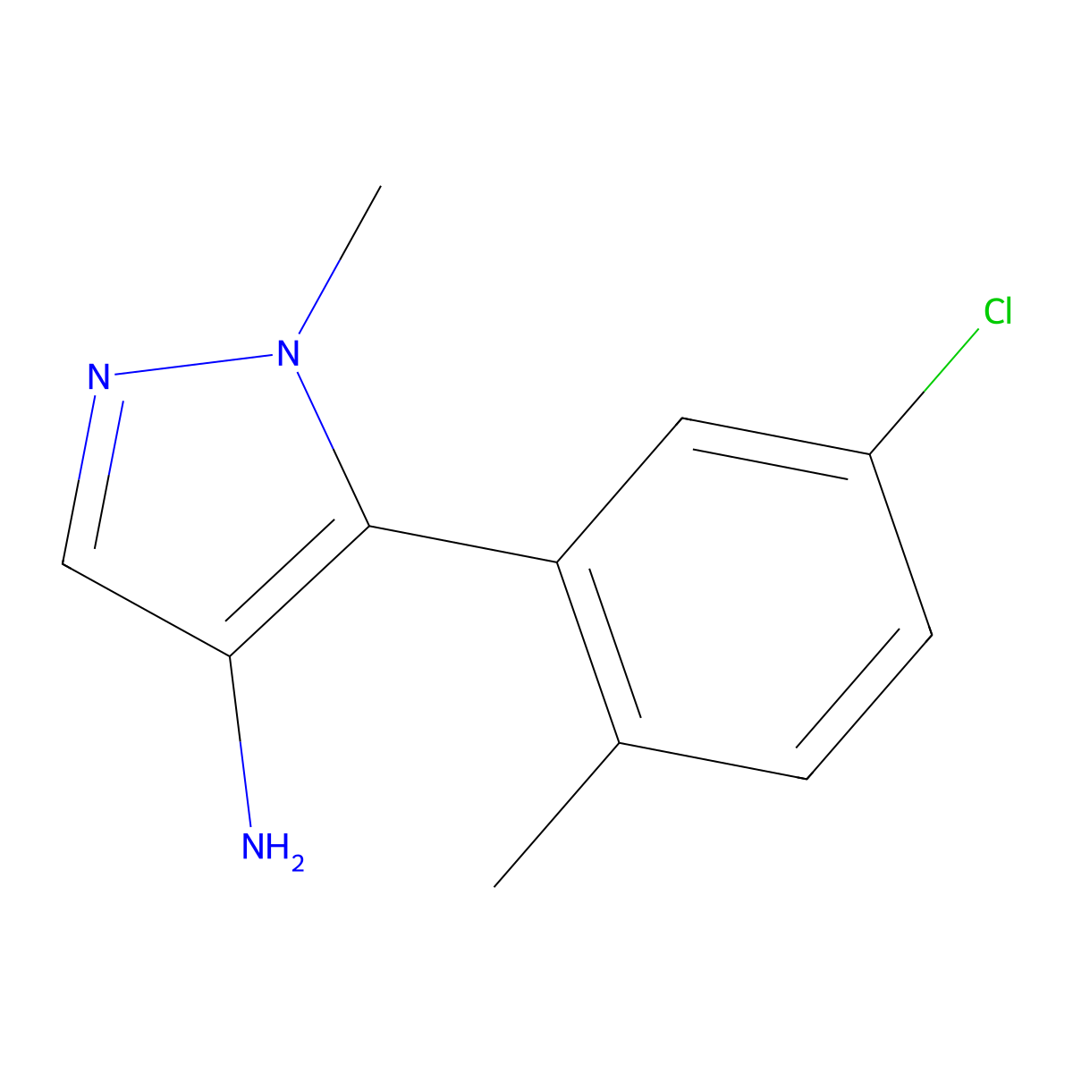 5-(5-Chloro-2-methylphenyl)-1-methyl-1h-pyrazol-4-amine molecular structure, CAS 1224944-61-9