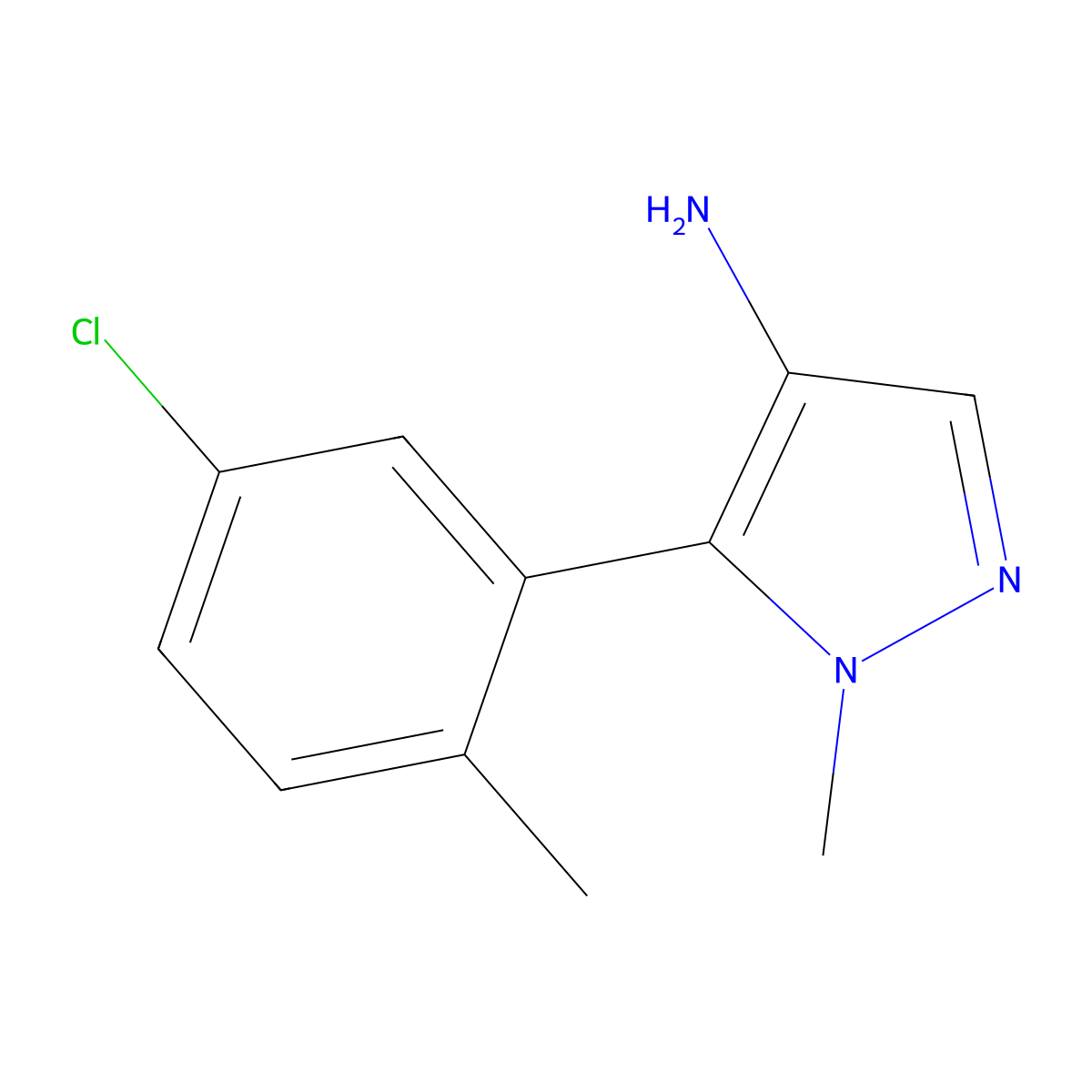 5-(5-Chloro-2-methylphenyl)-1-methyl-1h-pyrazol-4-amine molecular structure, CAS 1224944-61-9