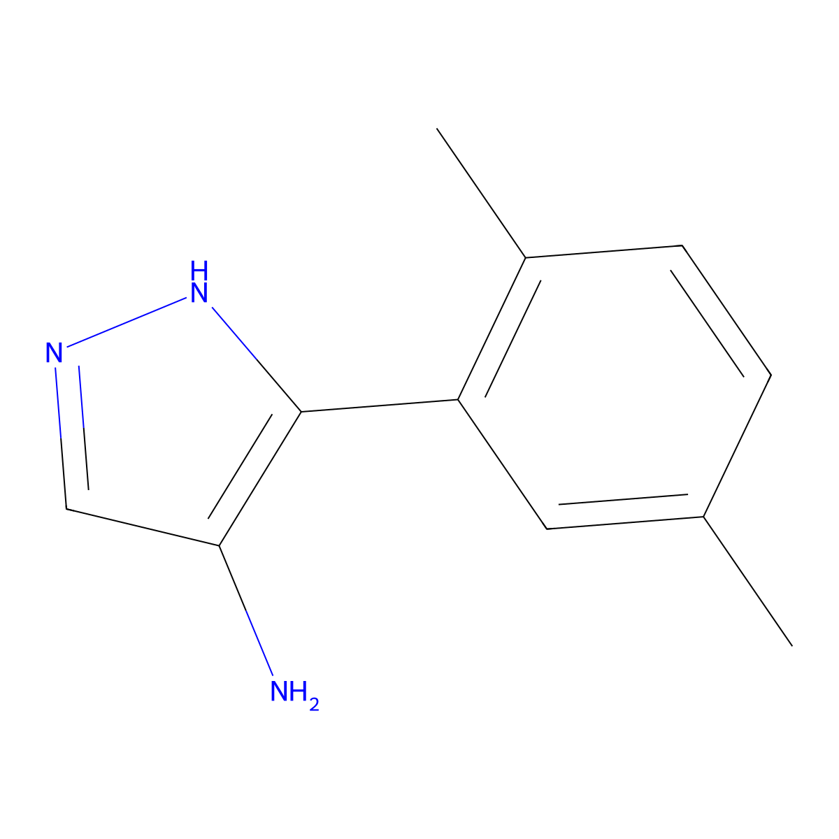 3-(2,5-dimethylphenyl)-1H-pyrazol-4-amine molecular structure, CAS 1224944-66-4