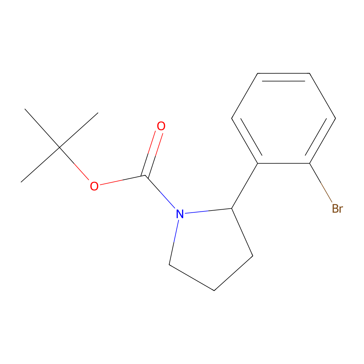 (R)-tert-Butyl 2-(2-bromophenyl)pyrrolidine-1-carboxylate molecular structure, CAS 1224945-46-3