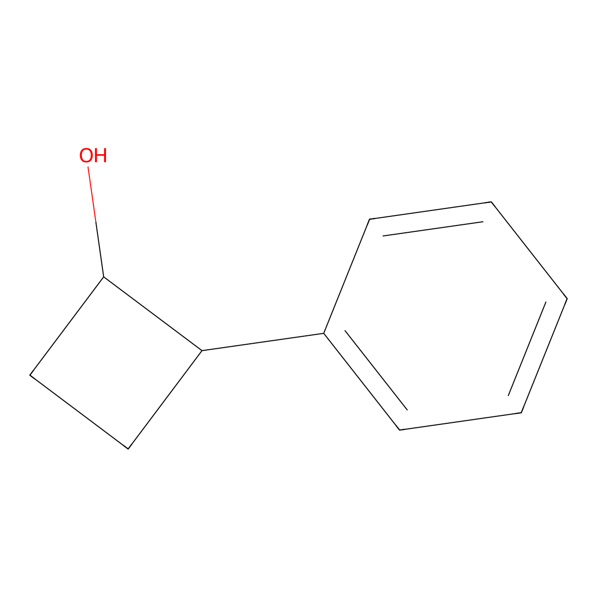 rac-(1R,2S)-2-phenylcyclobutan-1-ol molecular structure, CAS 1224952-18-4